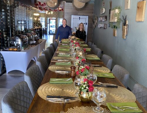 Christmas 2024 Downtown Sarasota Wine Bar Party catered by Tiki Go Go